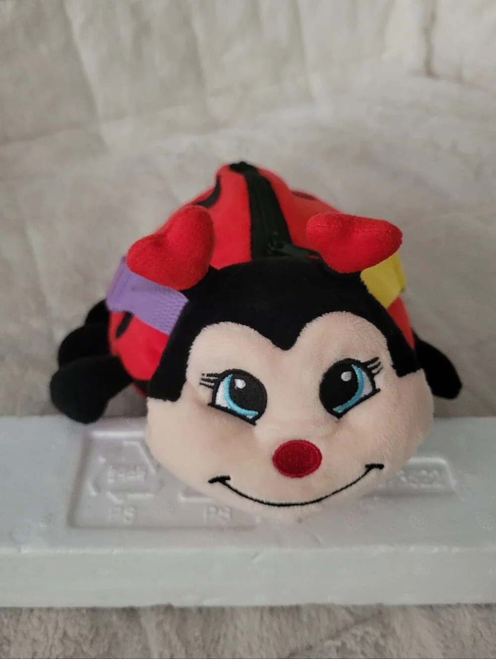 Becly Ladybug Stuffed Animal Buckles And Zipper  Toy - Red, Black Multicor